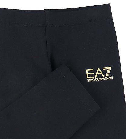 EA7 Leggings - Schwarz m. Gold/Logo
