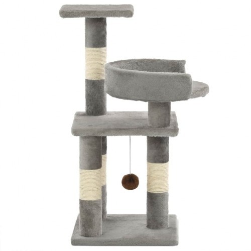 Arranhador para gatos com corda de sisal, cinza