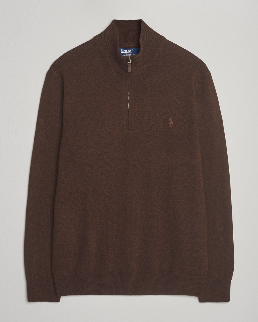 Polo Ralph Lauren Merino Half-Zip Sweater Cacao Brown Heather