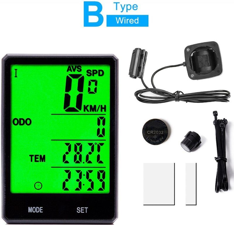 Fietscomputer - Draadloos - 2.8 Grote Screen - Regendicht - Snelheidsmeter - Kilometerteller - Stopwatch