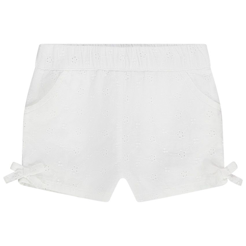 Short en broderie anglaise pour bébé fille - Blanc