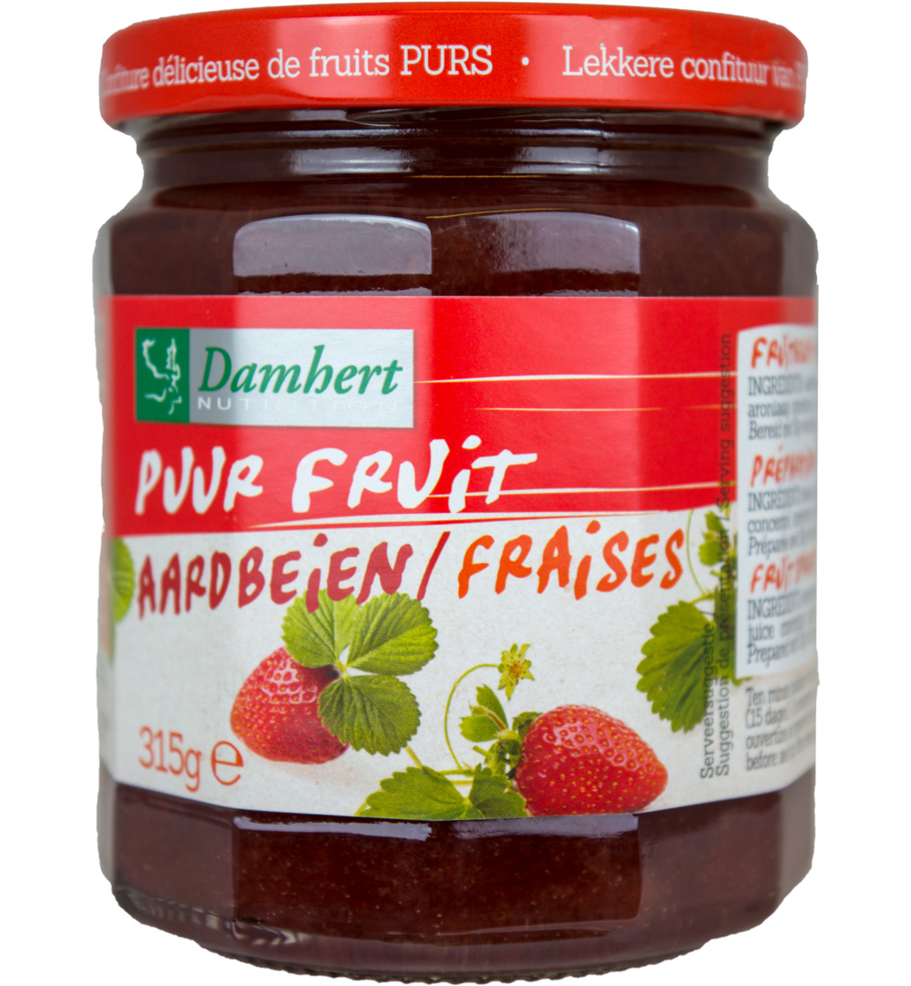 Damhert Puur fruit Aardbei confiture (315 gr)
