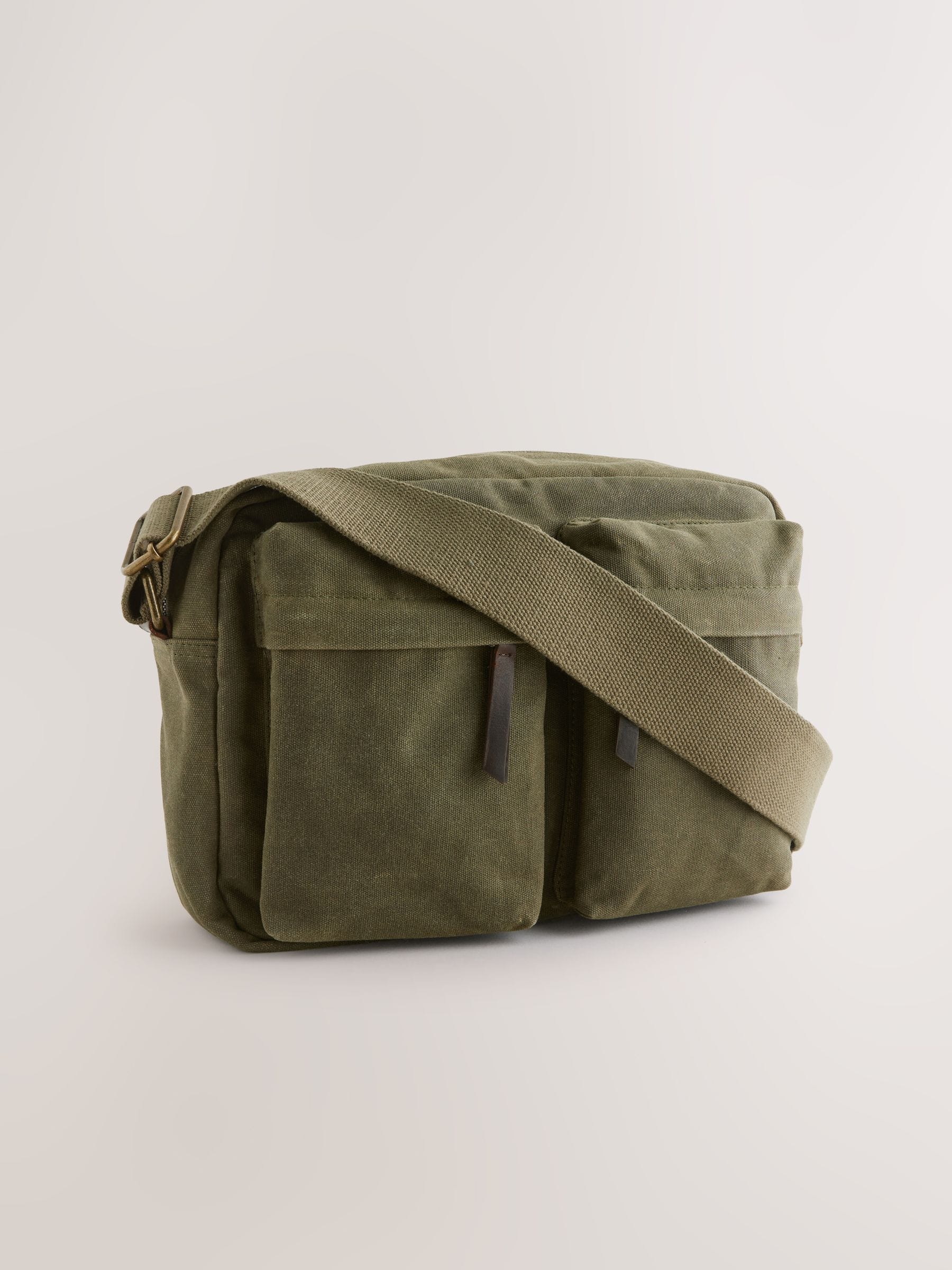 Groen - Wax katoenen crossbodytas
