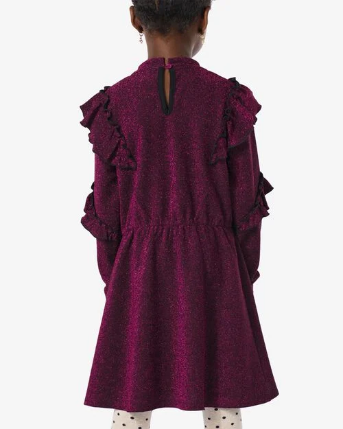 robe fille à volants  rose