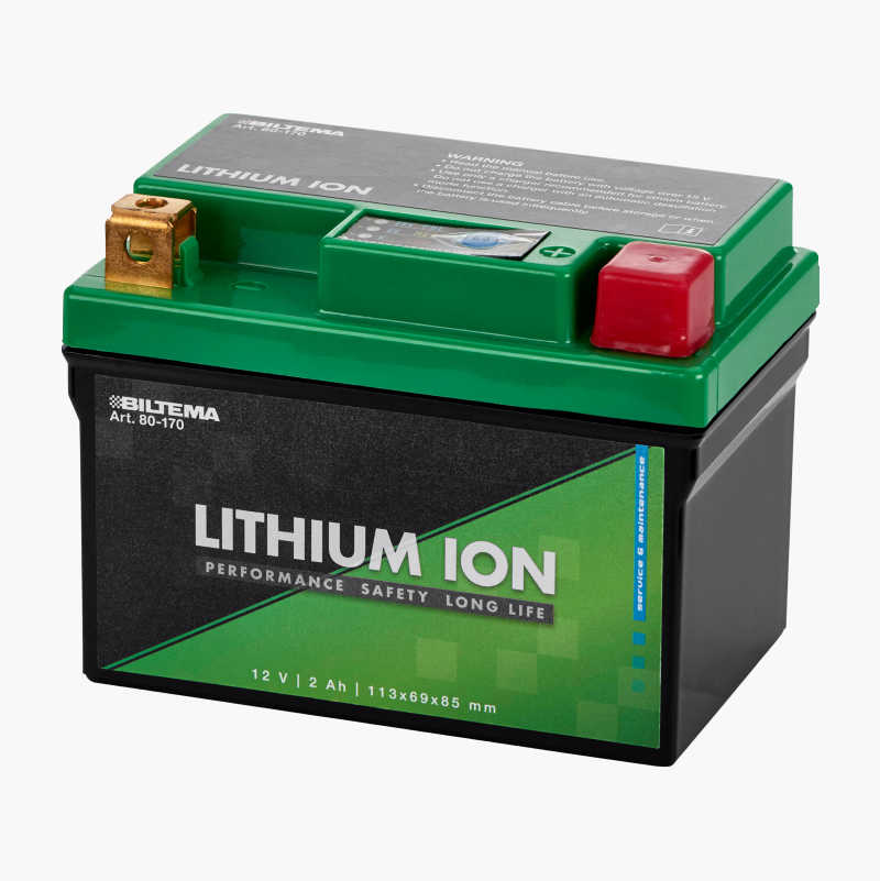 MC-batteri Litium LiFePO4, 12 V, 2 Ah, 113 x 69 x 85 mm