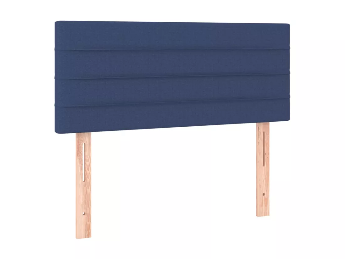 Sommier tapissier avec matelas et LED Bleu 90x190 cm Tissu