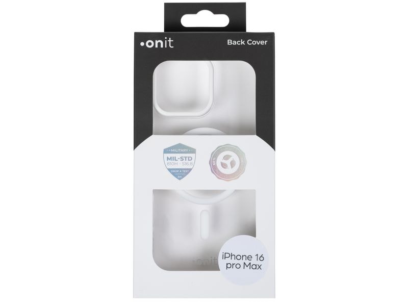 onit Back Cover Armorix iPhone 16 Pro Max Weiss transparent MagSafe-kompatible Schutzhülle, fallgeprüft nach MIL-STD-810H
