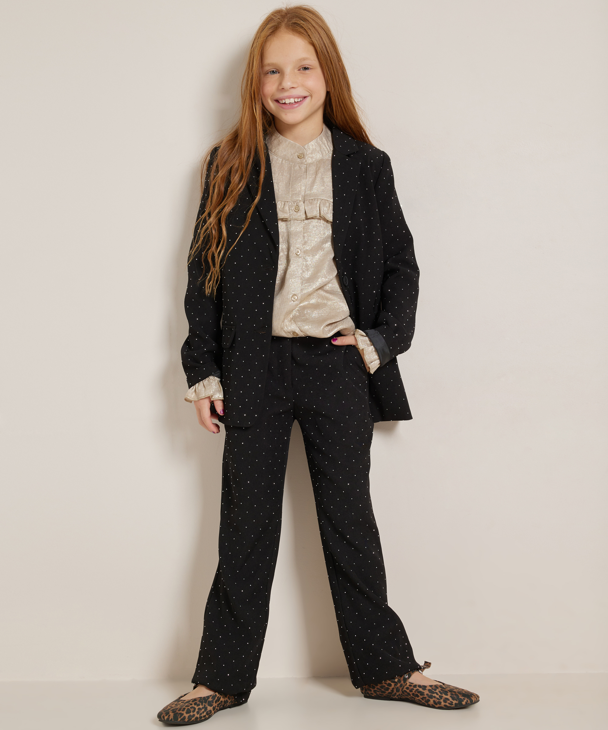 wide fit broek glitterstuds