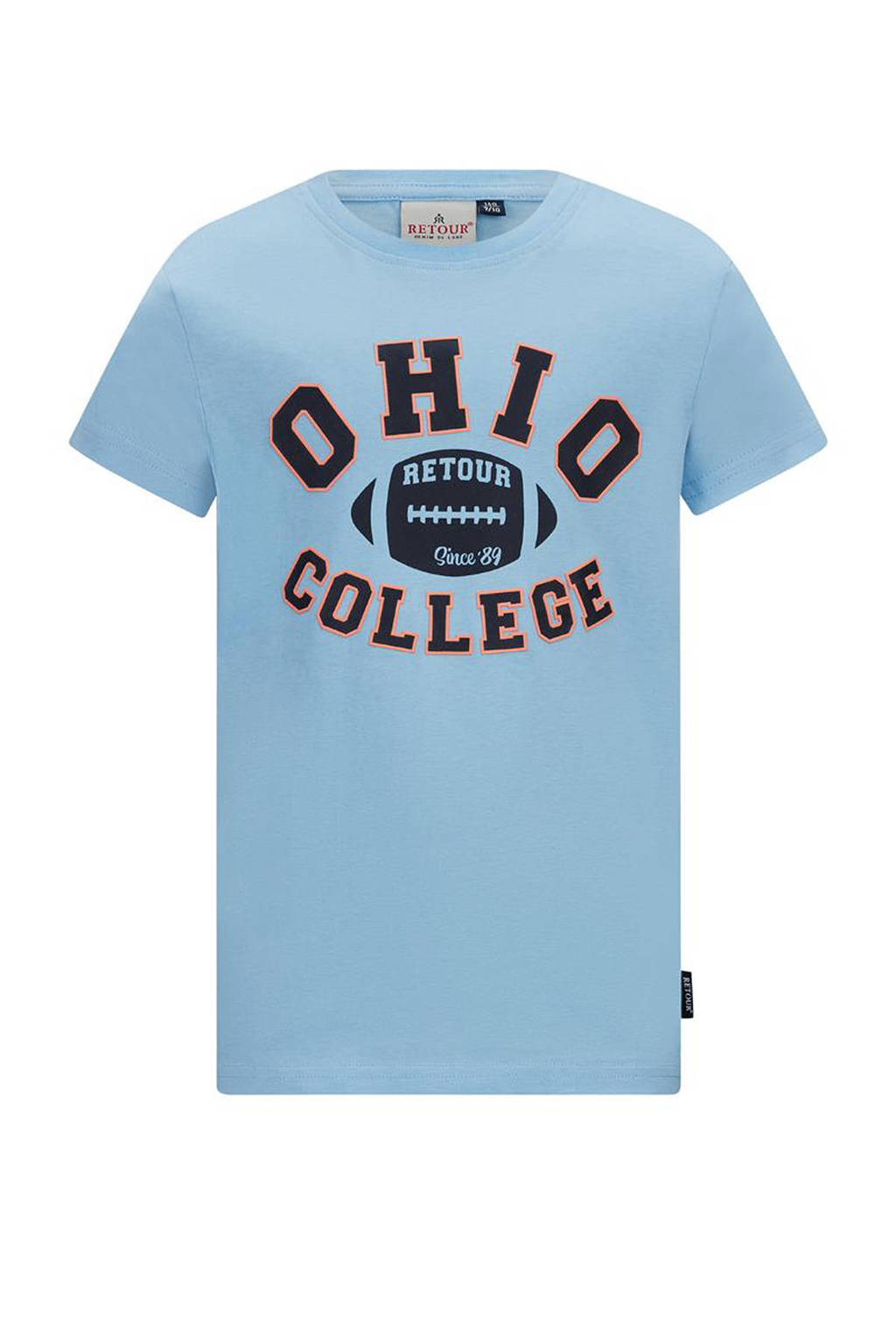 Retour Jeans T-shirt Victor met printopdruk lichtblauw