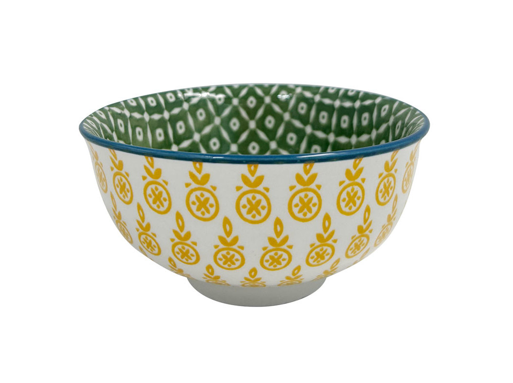 TAÇA PORCELANA ACTUEL AZUL / AMARELA 11CM 29CL