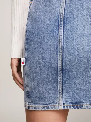 Vestido curto jeans justo estilo bustiê