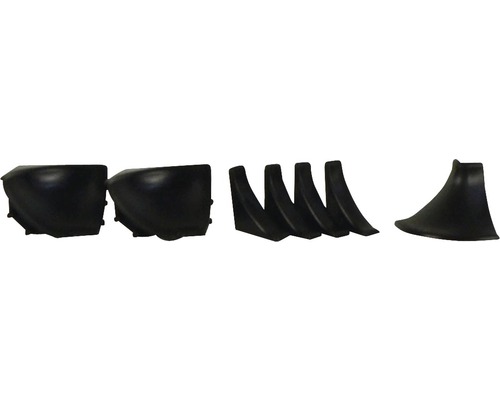 Accessoireset voor wandafsluitingsprofiel 14 zwart 7-delig