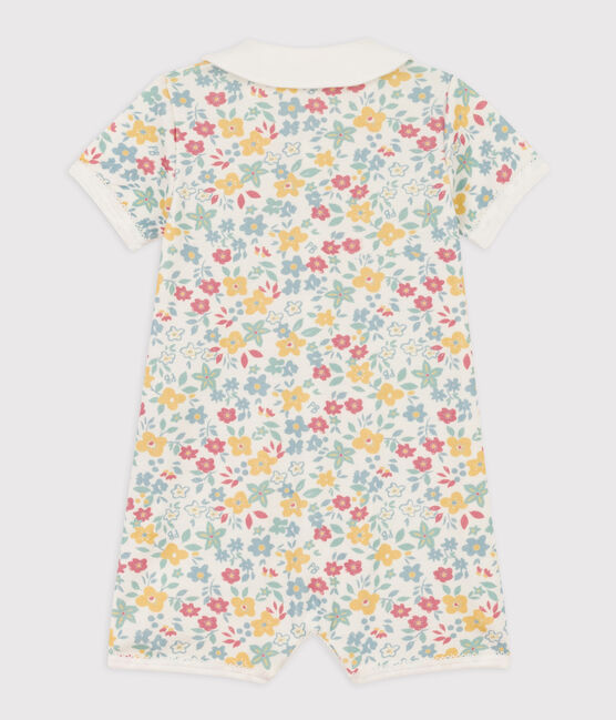 Combinaison courte fleurs en coton bébé
