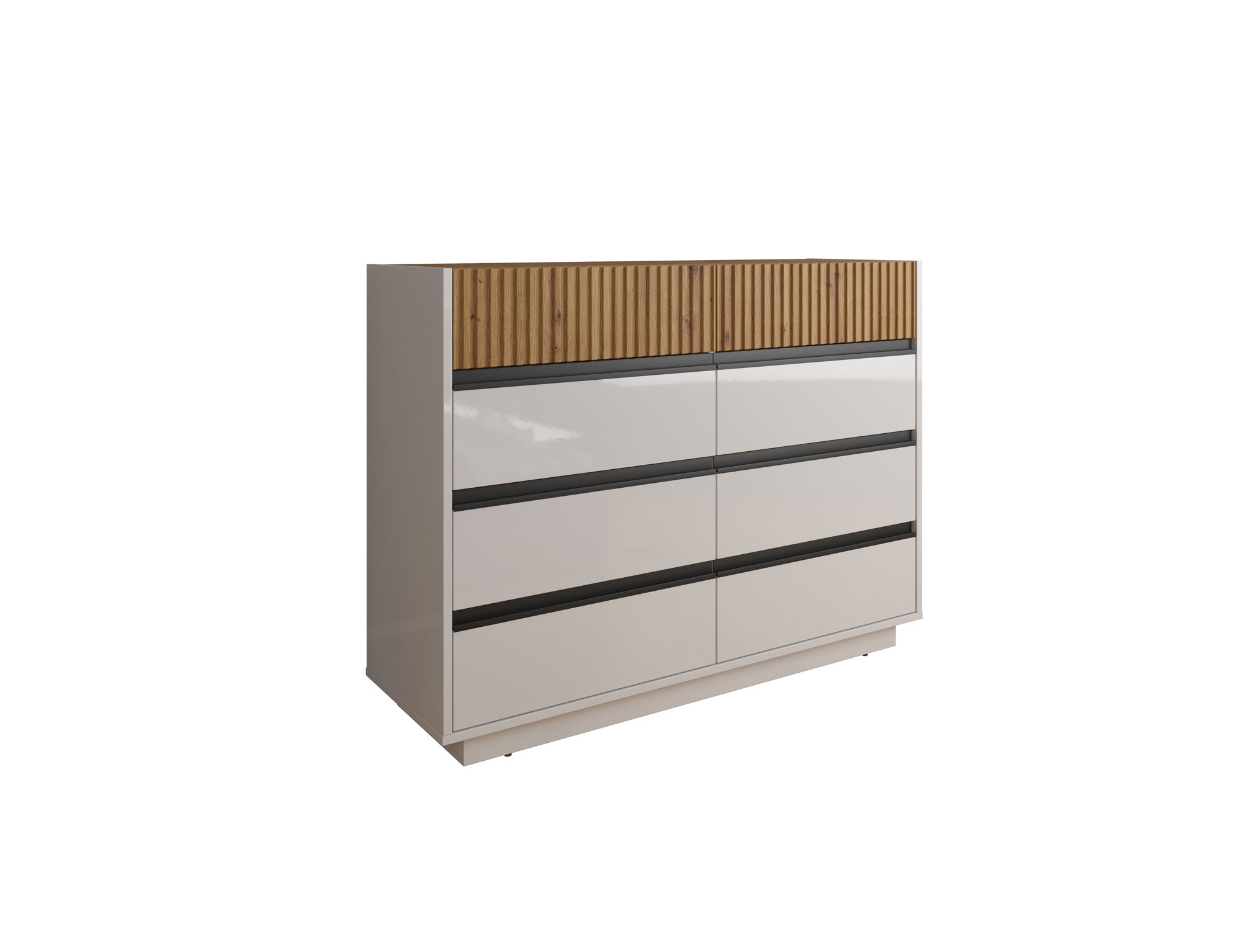 Ladekast Madeline 3 - Wit - 112x40x87 cm