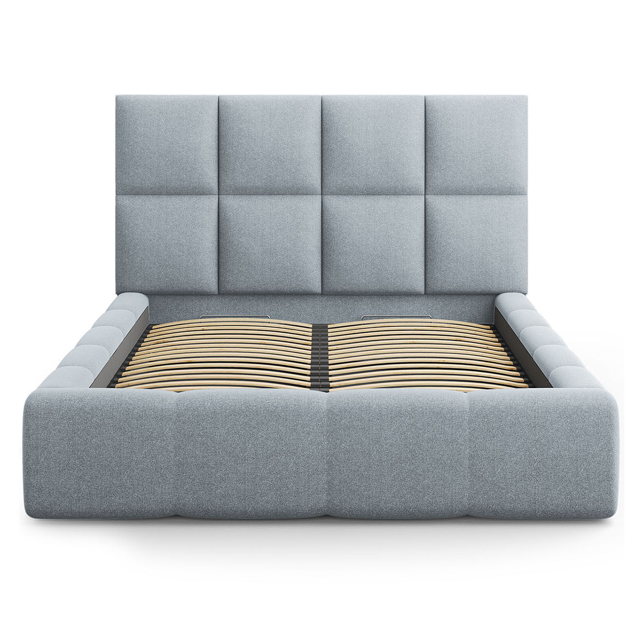 Maison Héritage Lit avec coffre de rangement Isa bleu clair - 230x205x125 cm