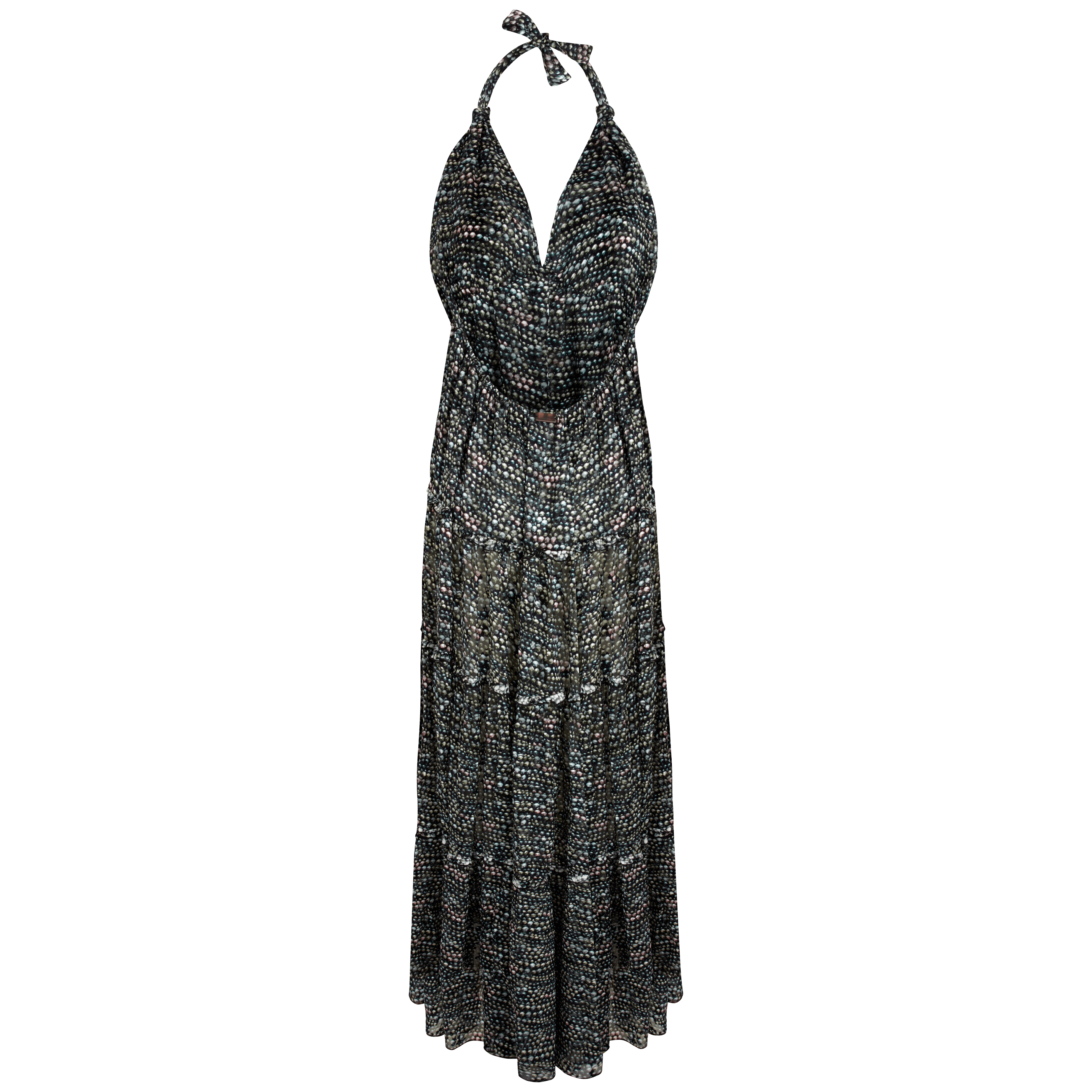 Robe Longue Dos Nu en Soie Femme Pearl