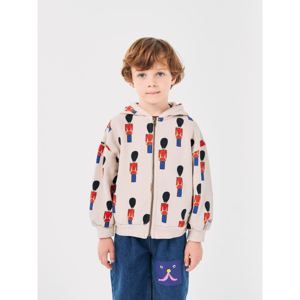 Køb Bobo Choses Light Brown Little Tin Soldiers All Over Zipped Hoodie