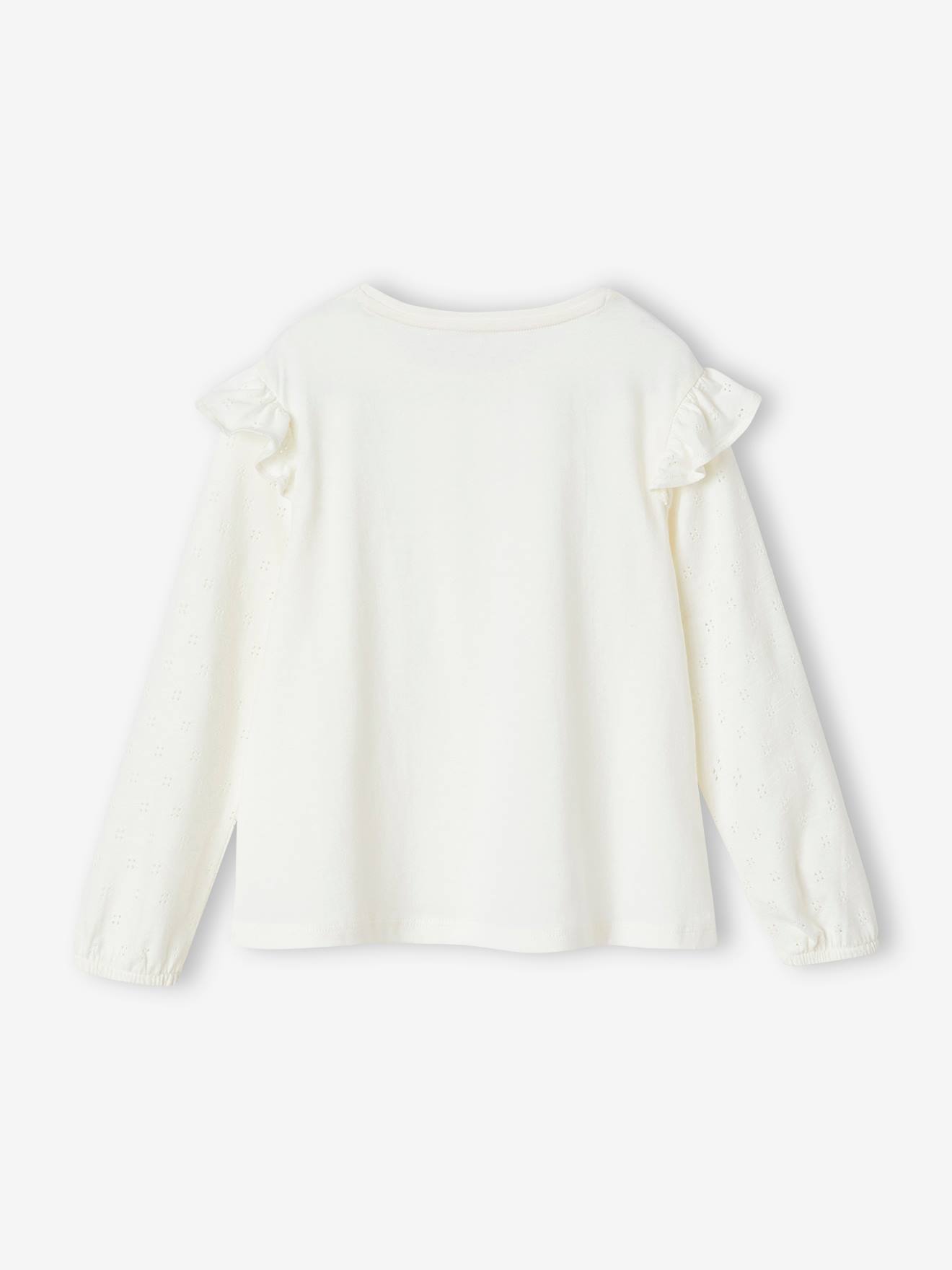 Camiseta infantil de manga comprida com babados