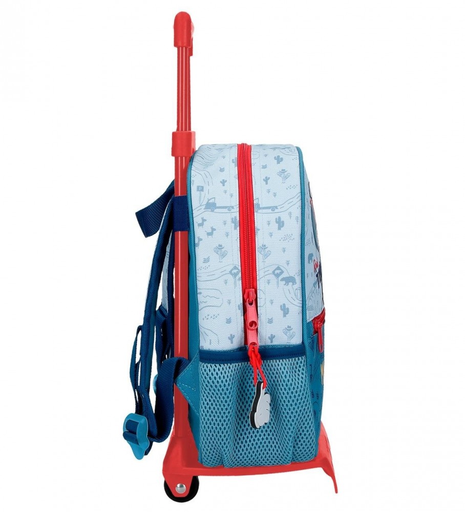 Mochila Disney Mickey Road Trip 28cm com Rodinhas Azul