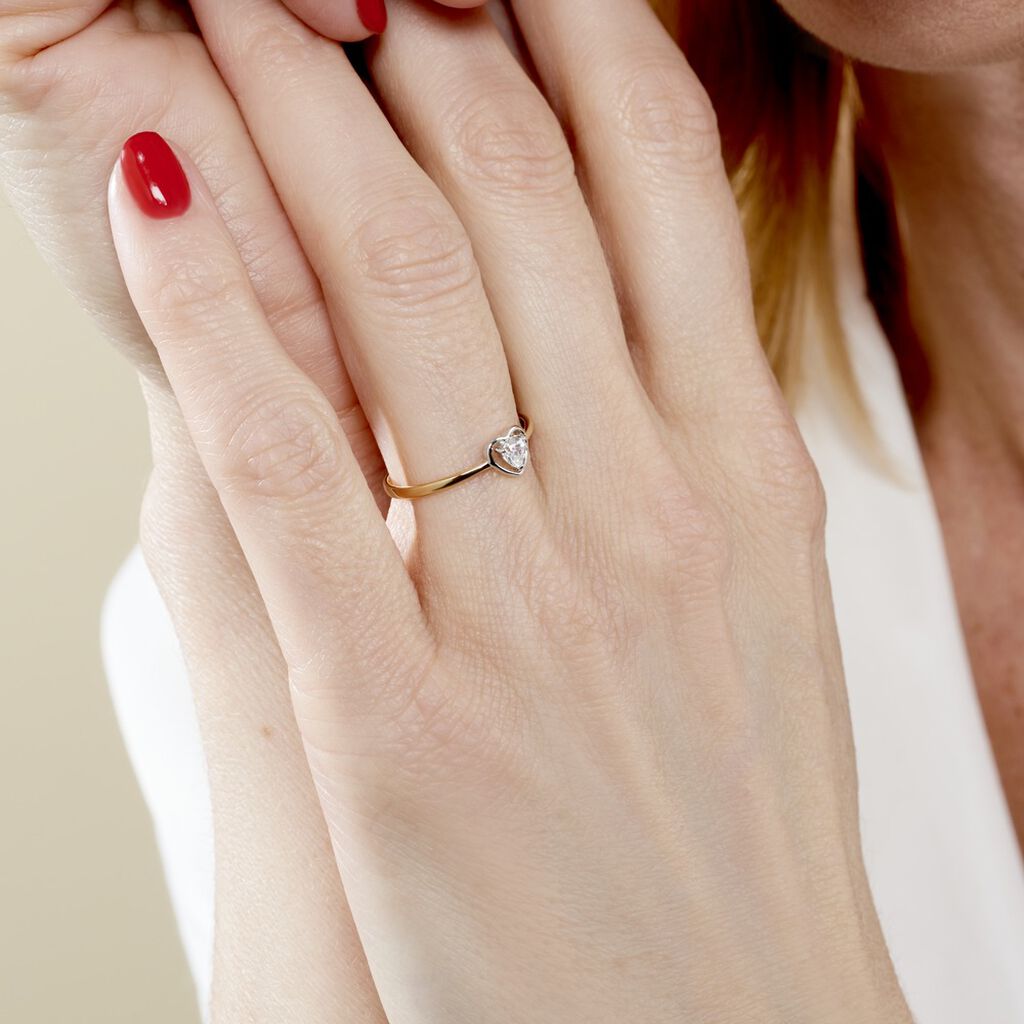 Bague Or Bicolore Goulvena Oxyde De Zirconium