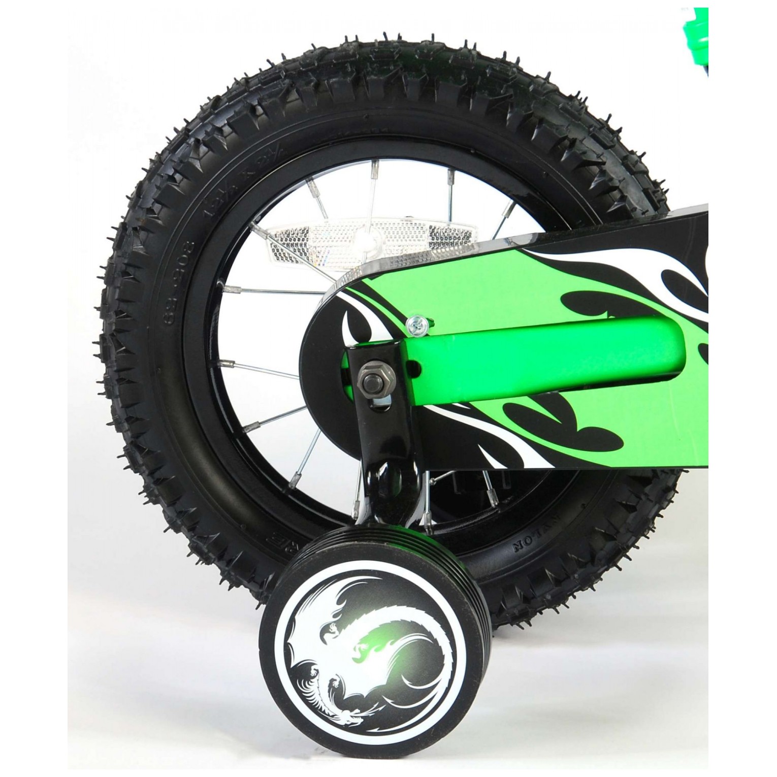 Volare Motorbike Fiets - 12 inch - Groen - 2 handremmen