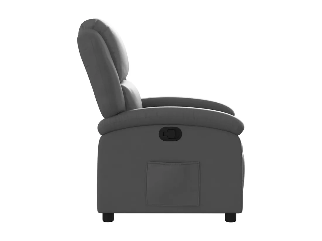 Fauteuil inclinable gris cuir véritable