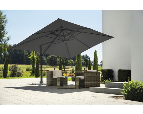 Schneider Rhodos Grande zweefparasol, 300 x 400 cm, H 288 cm, antraciet
