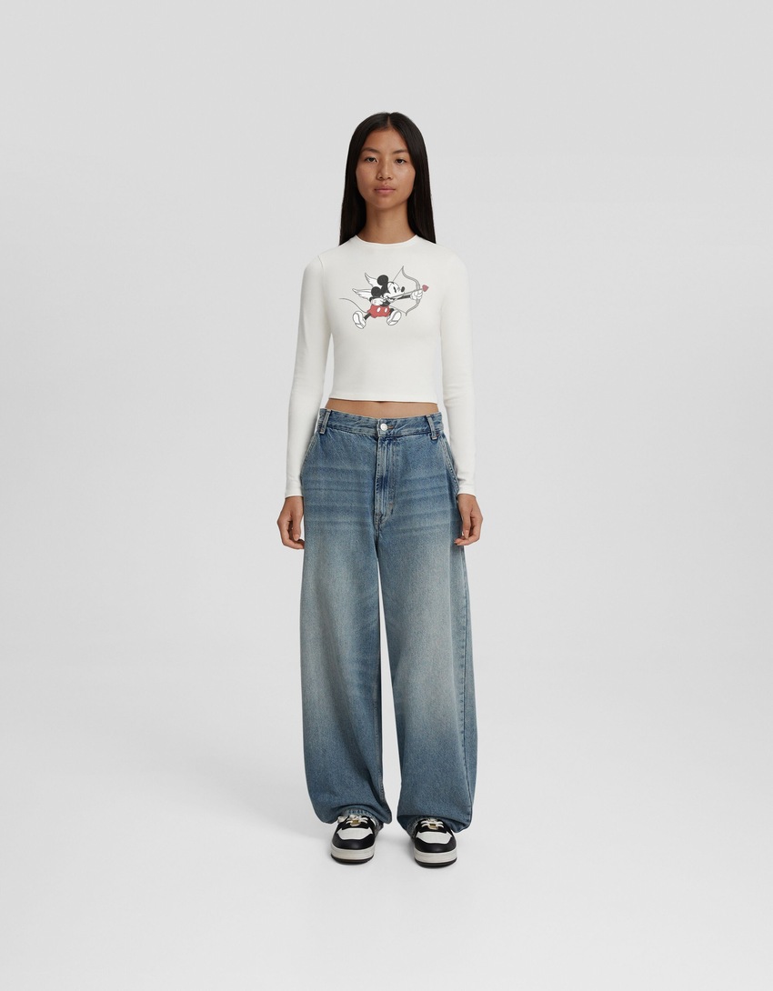 Camiseta de manga comprida com estampa do Mickey Mouse