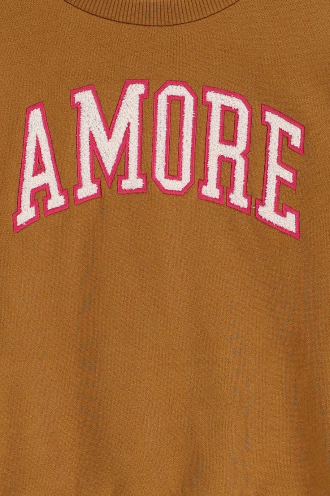 Bruine cropped sweater met artwork