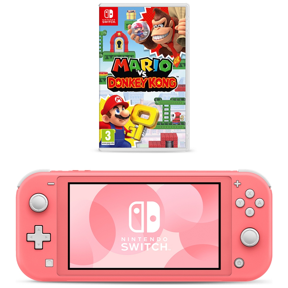 Nintendo Switch Lite (Koralle) & Mario vs. Donkey Kong