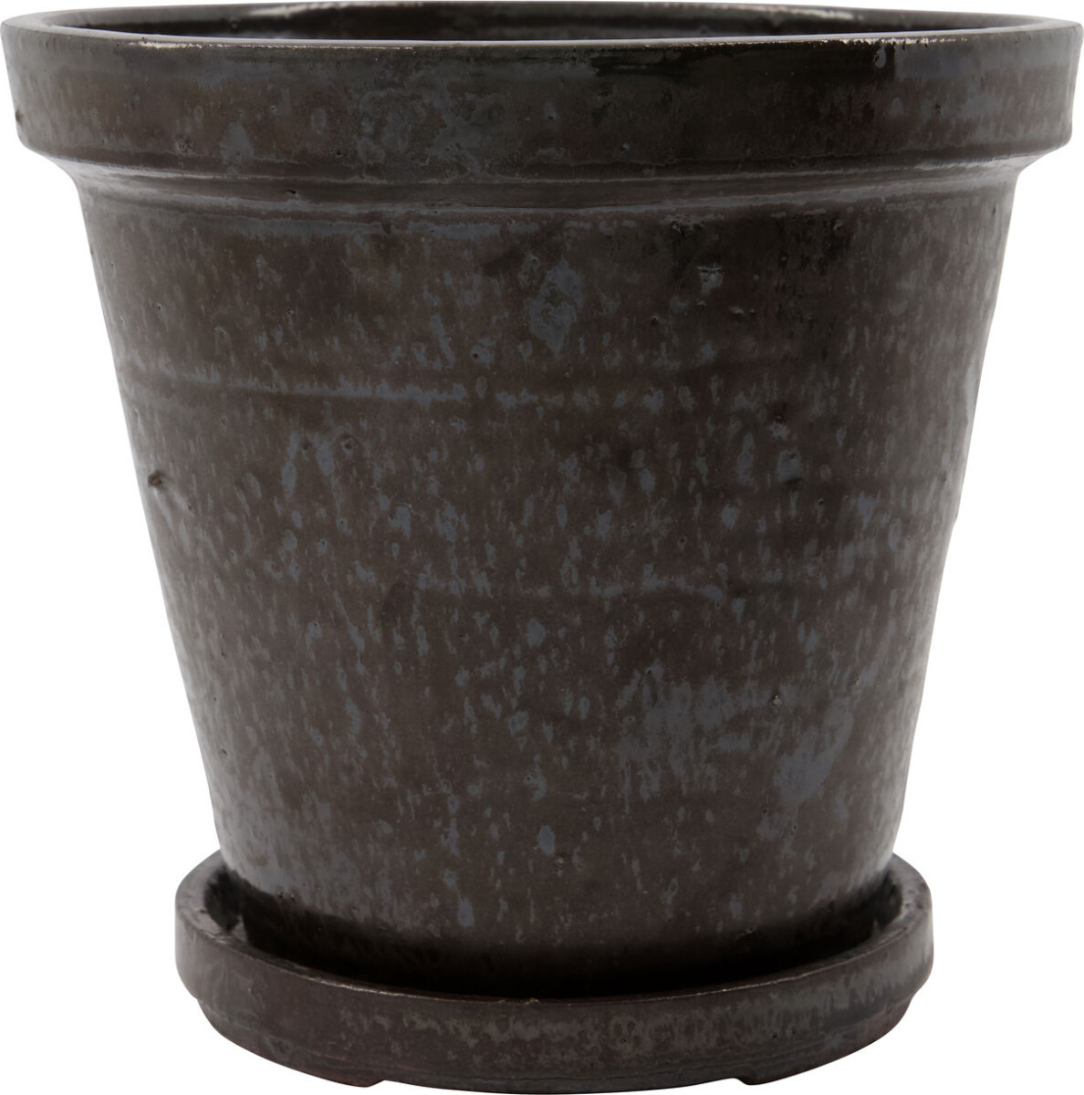 House Doctor - Urtepotteskjulere Med Underskål - Flower - Brun - H 16+20 CM