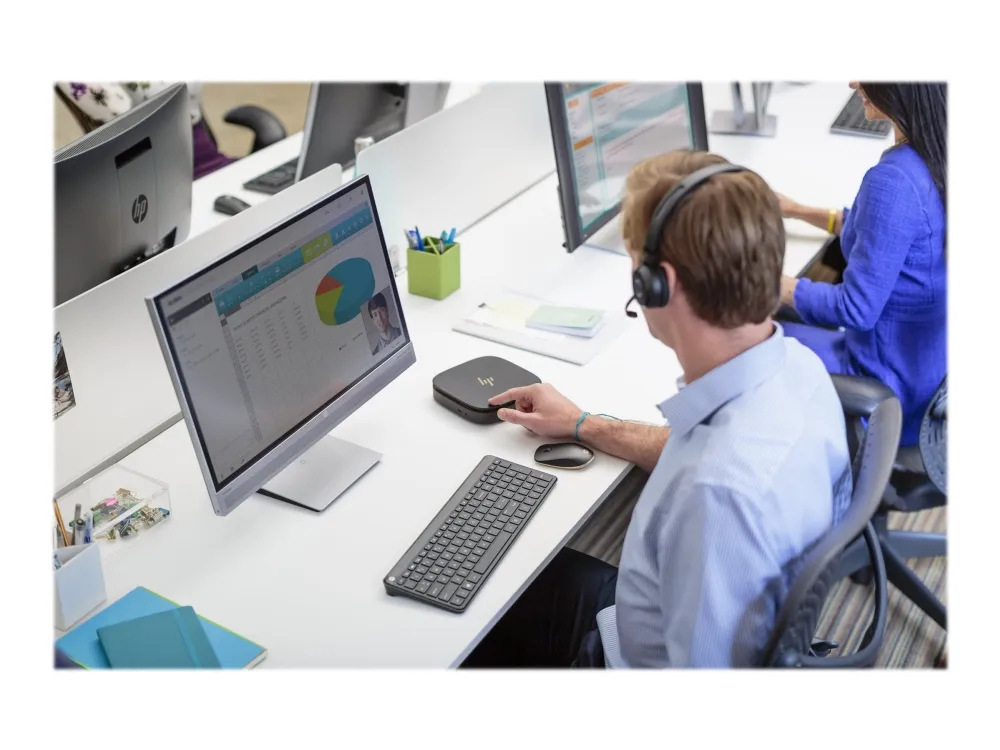 HP UC Wireless Duo - Headset - på øret - Bluetooth - trådløs - NFC