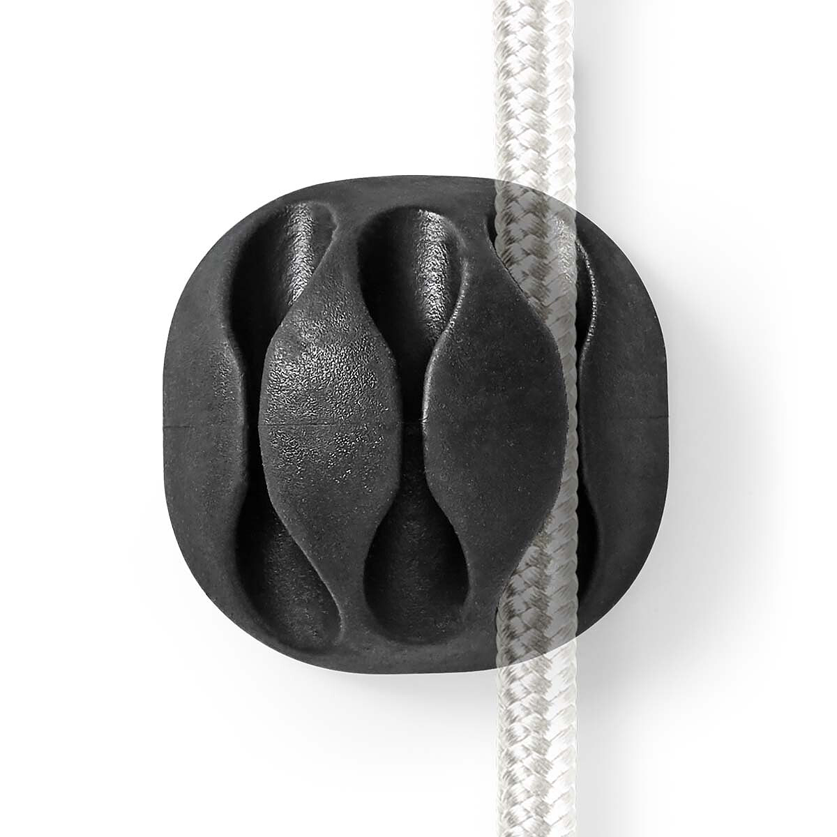 Nedis Lot de 4 Mini clips de câbles - 3 slots jusqu'à 5.3 mm - Noir