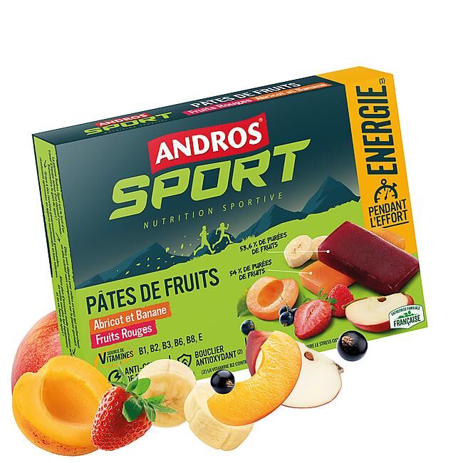 ANDROS SPORT - BARRES PATES DE FRUITS MIX FRUITS JAUNES OU ROUGES