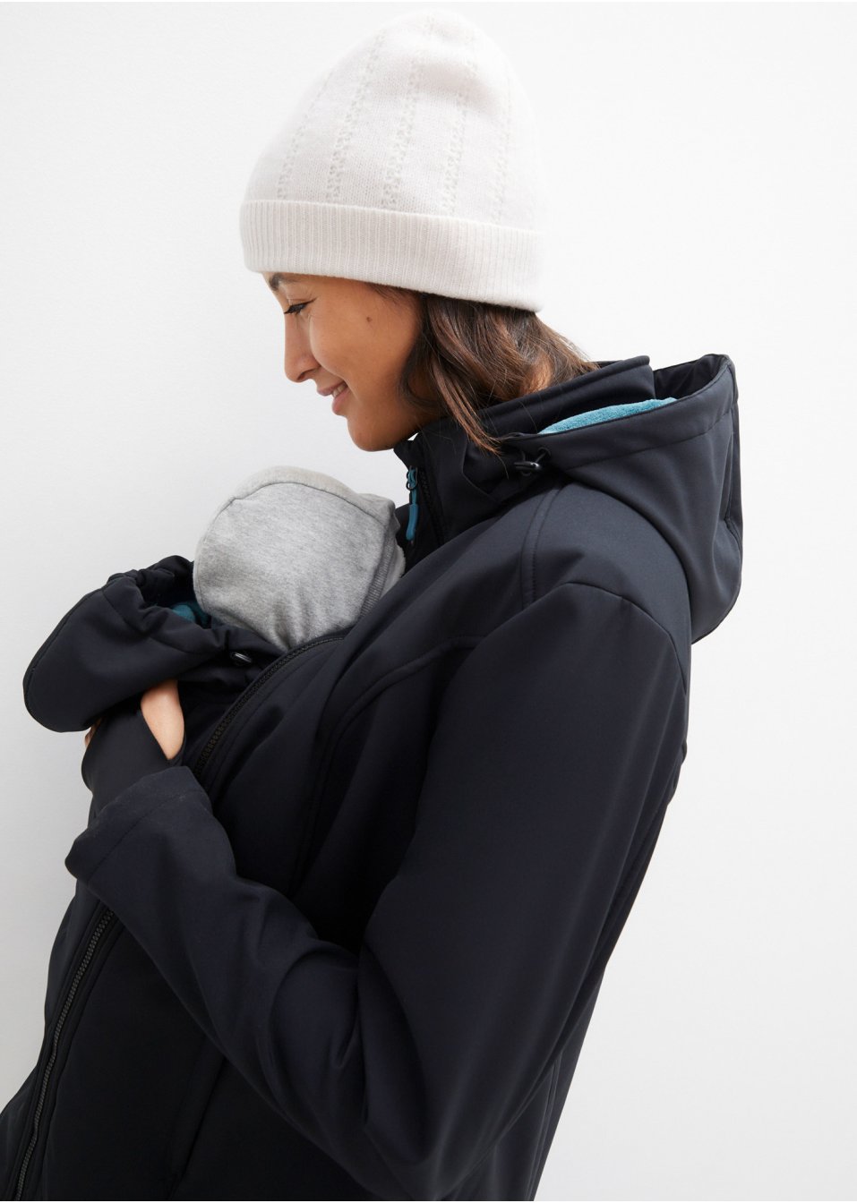 Veste longue softshell fonctionnelle avec polaire peluche