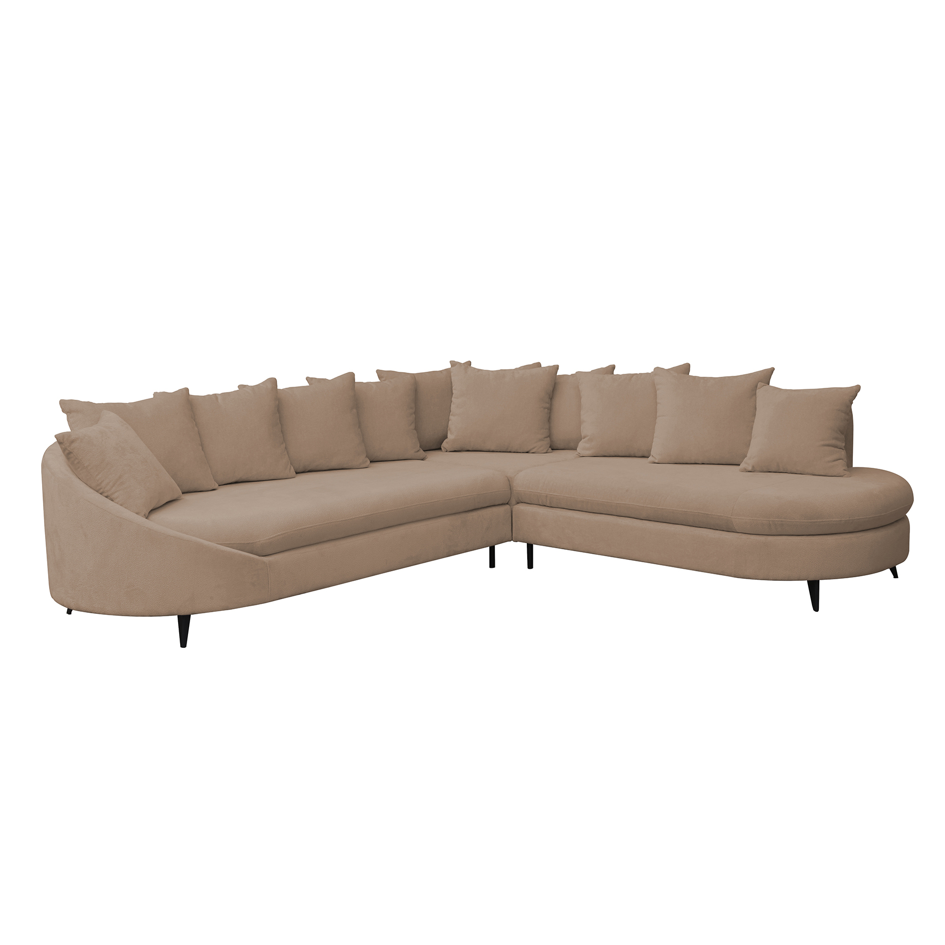 Ecksofa - antelope - mit Liegefunktion und Staukasten - Ottomane rechts