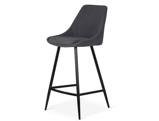 CONCEPT1 - Tabouret de bar Lot de 2 T. Bari gris fonce tissu (plan)