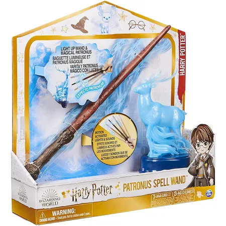 Spin Master Wizarding World Harry Potter - Interaktiver Zauberstab von Harry Potter mit Patronus-Figur