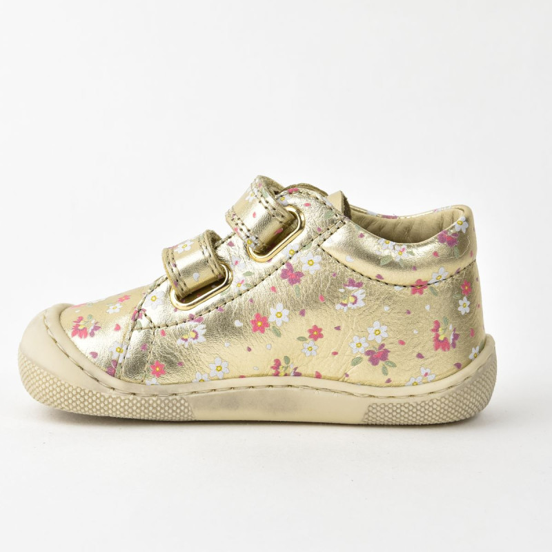 Naturino Naturino Barefoot Amur Velcros Print Soft Flowers Platinium