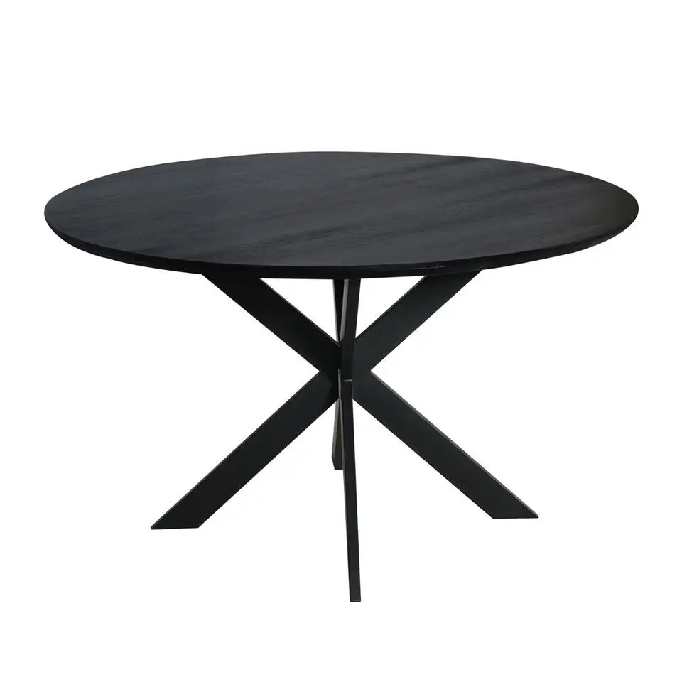 Eettafel Zwart Hout - 130x130x76cm - Ferris