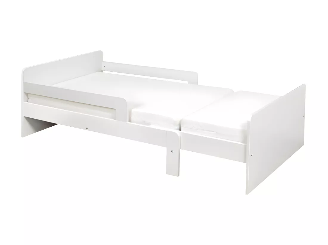 Lit evolutif ZELLY - 90x140/170/200cm - Epicéa blanchi + matelas