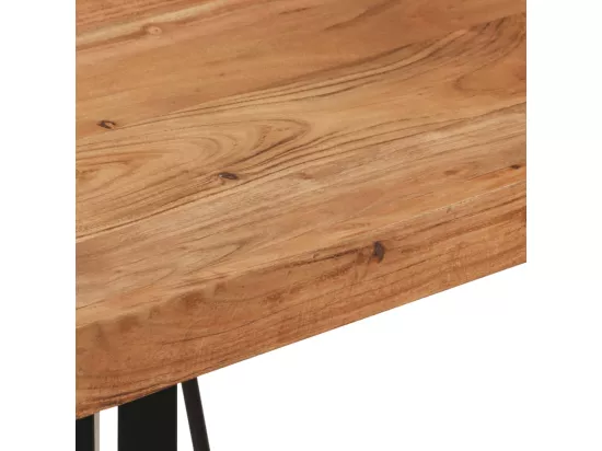 Table de bar 55x55x107 cm bois massif d'acacia et fer