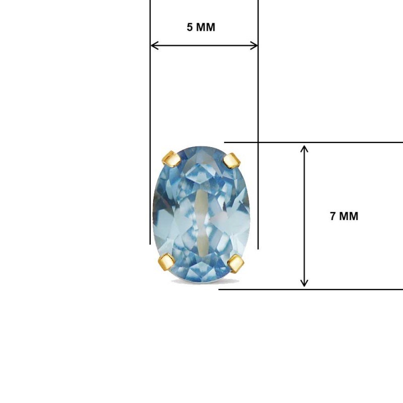 Boucles d'Oreilles Or 18 Carats 750/000 - Zirconiums Topaze Bleue-1289