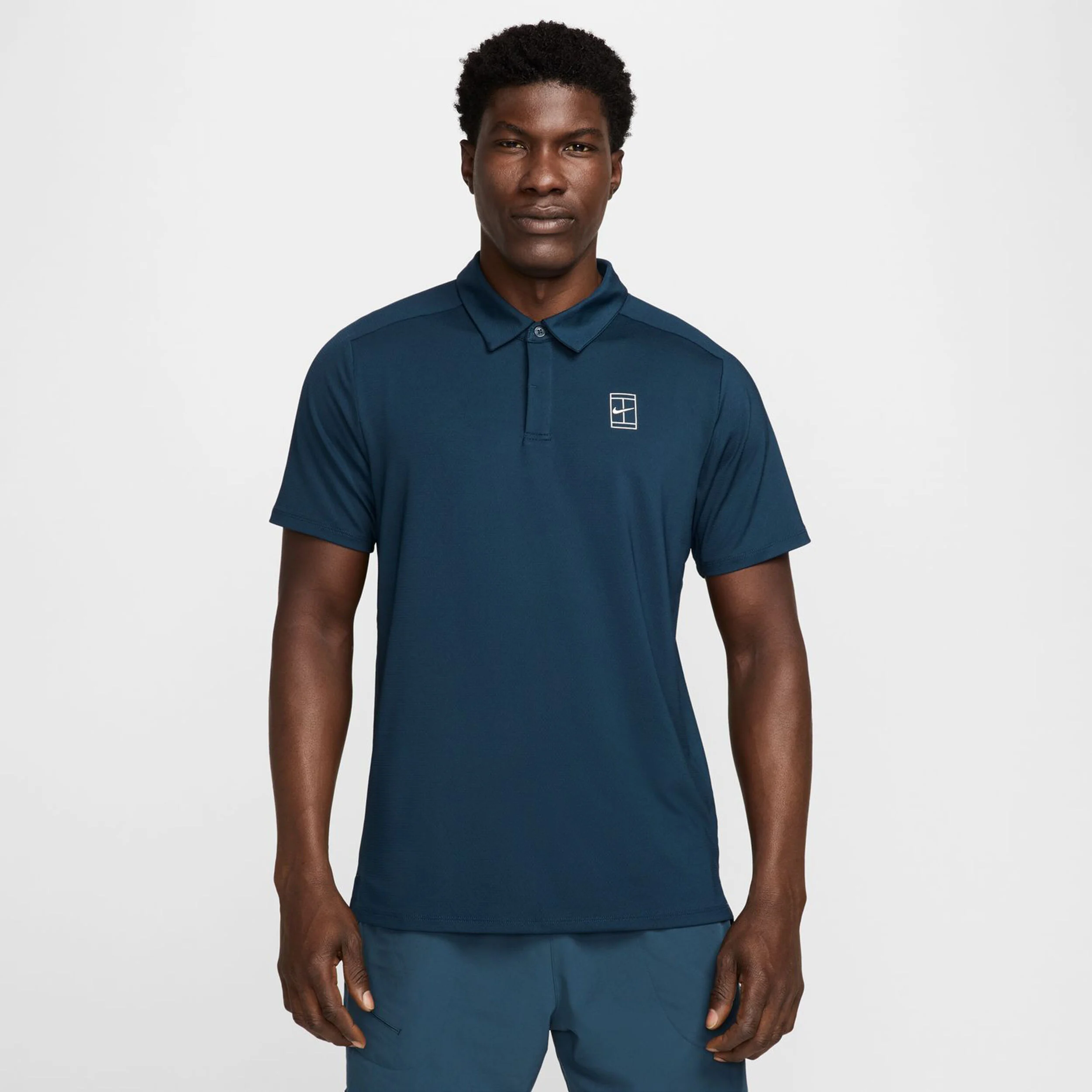 Nike Court Dri-Fit Advantage Polo Hommes - Bleu Foncé , Blanc