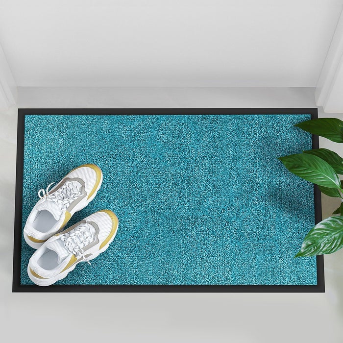 Deurmat Rijn - Unicolor - Vuilvangmat voor binnen & buiten - Turquoise / 90 x 120 cm