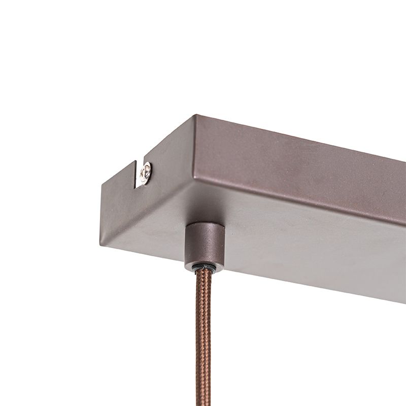 Moderne hanglamp bruin langwerpig 3-lichts - Saffira