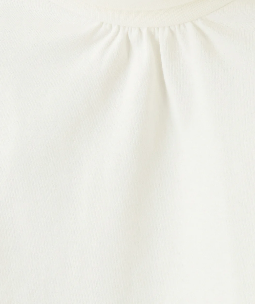 SOUS-PULL FILLE COL ROULÉ BLANC UNI EN COTON