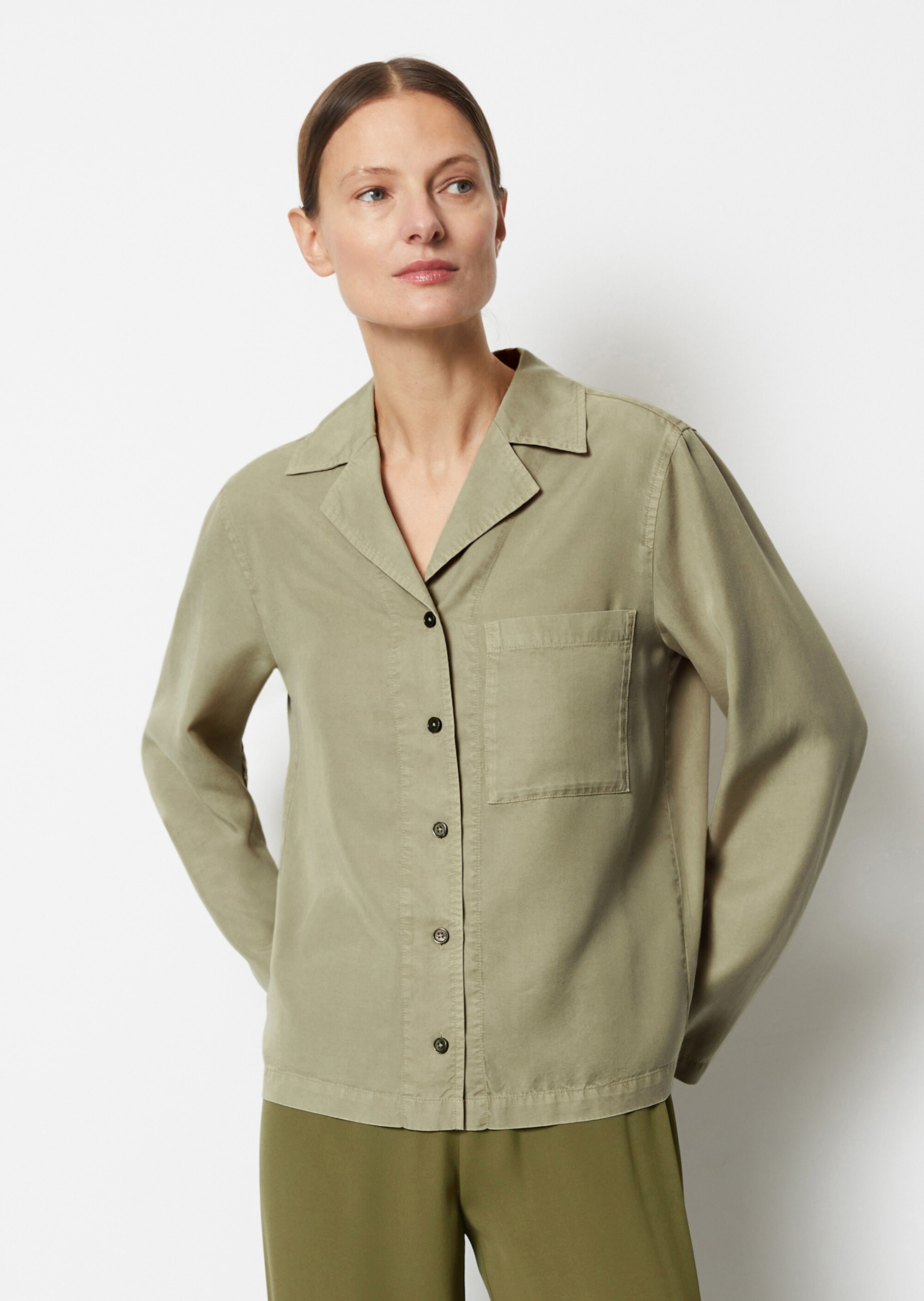 Bluse im Pyjama-Stil regularaus TENCEL™ Lyocell
