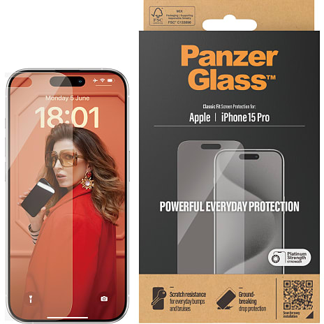 PanzerGlass skærmbeskyttelse iPhone 15 Pro