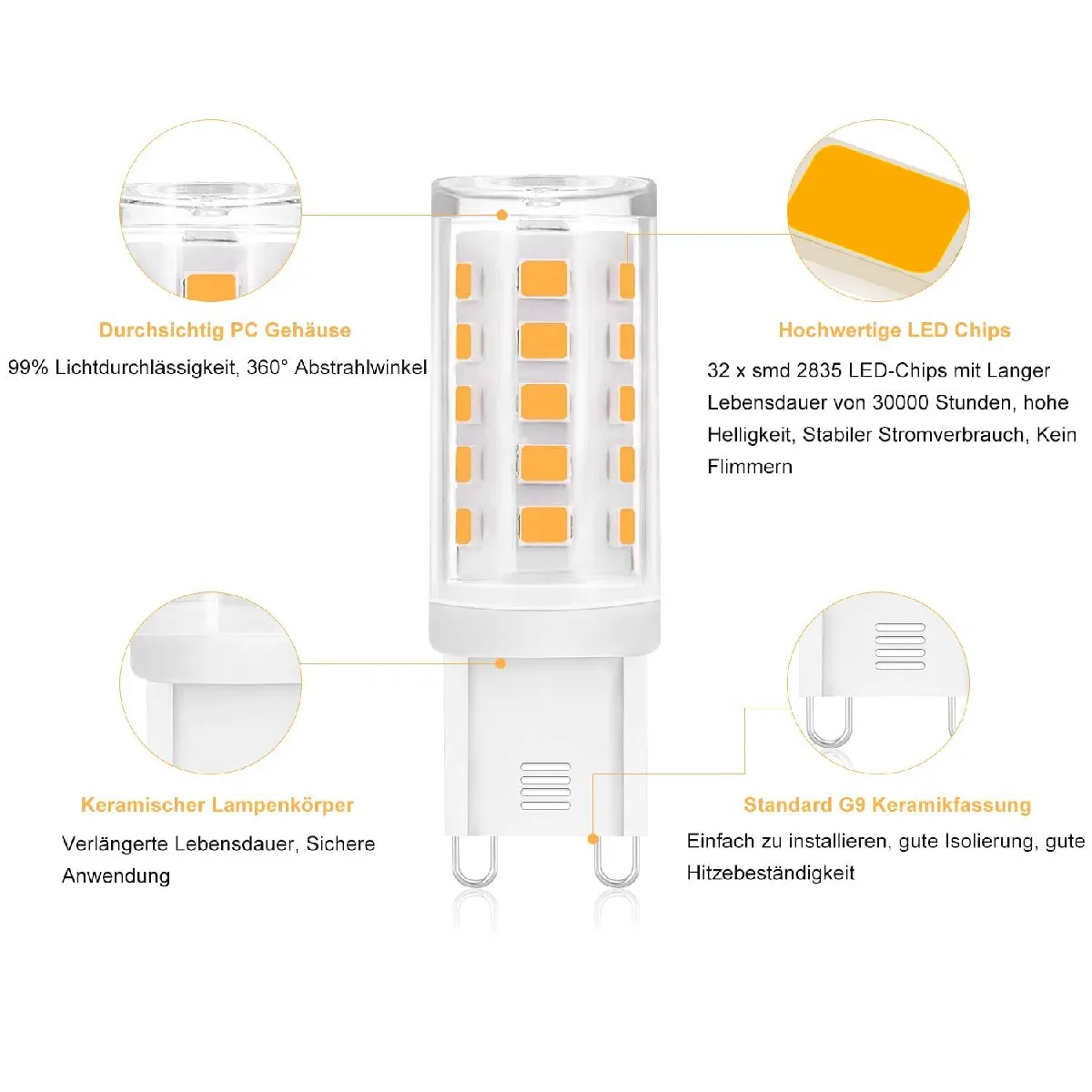 AUTRES TEMPS ZMH LED Bulb Light 3W Blanc Chaud
